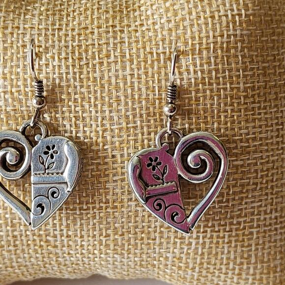 Brighton Scrolled Heart French Wire Dangle Earrings - Picture 5 of 7